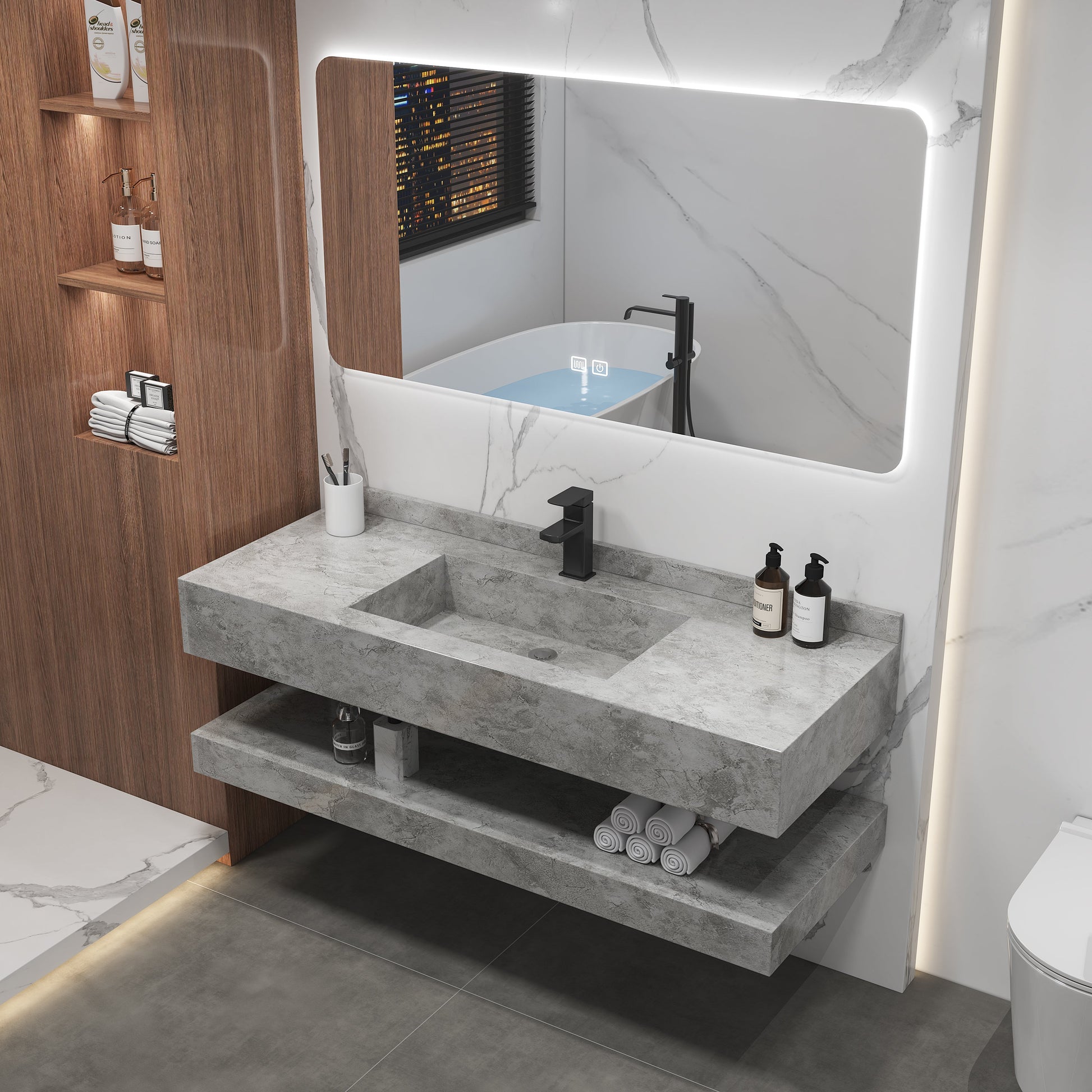 Slate Satin Matte Marble Grey Allmivida